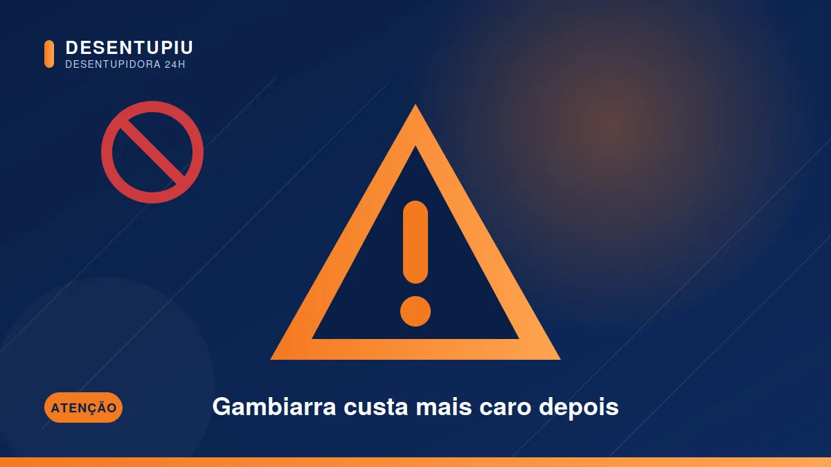 Não faça gambiarra: os perigos de desentupir por conta própria — Desentupiu, desentupidora 24h no interior de SP